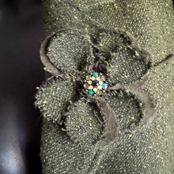 Green one-button jacket with 7/8th sleeves NWOT - Picture 2 of 5